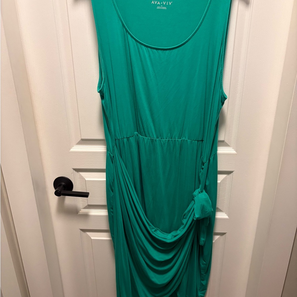 Ava & Viv Teal Asymmetrical Dress